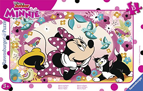 Ravensburger – Disney Puzzle Rahmen Minnie und Figaro, 15 Teile, 06158 von Ravensburger