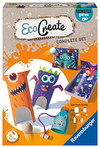 Ravensburger EcoCreate 18144 - Monster Games - DIY Bastelset für Kinder ab 6 Jahren von Ravensburger