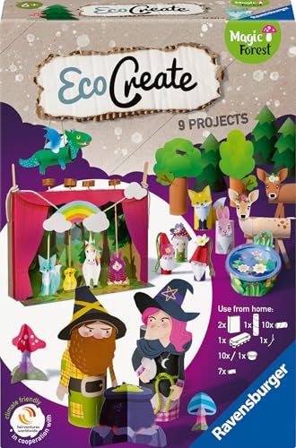 Ravensburger EcoCreate 23921 - Theater im Wald - DIY Bastelset ab 6 Jahren, Basteln für Kinder mit Upcycling von Ravensburger
