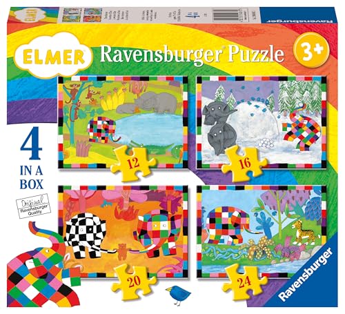 Ravensburger Elmer 10.2 cm a Box Puzzle für Kinder ab 3 Jahren – 12, 16, 20 und 24 Teile Ravensburger Elmer 10.2 cm a Box Puzzle für Kinder ab 3 Jahren – 12, 16, 20 und 24 Teile von Ravensburger