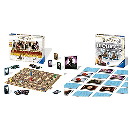 Ravensburger Familienspiele - 26031 Harry Potter Labyrinth - Harry Potter Fanartikel, Das Verrückte Labyrinth Spiel & 20560 - Harry Potter Mini Memory-Spiel, von Ravensburger