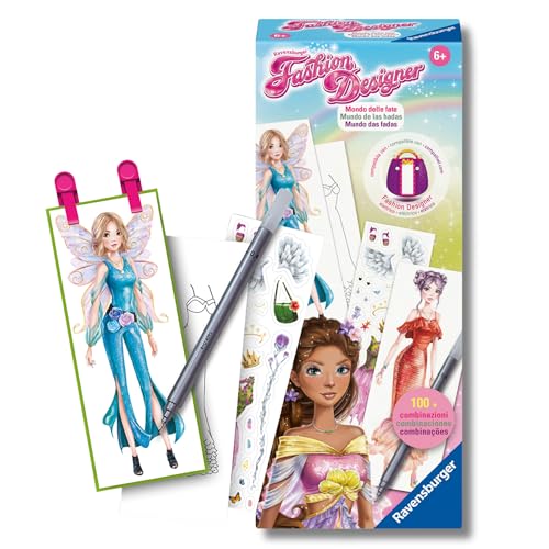 Ravensburger Fashion Designer: Welt der Feen, Spiel für Kinder ab 6 Jahren, kreieren und entwerfen Mode-Sets, Zubehör, Aufkleber, inklusive Zeichenständer Ravensburger Fashion Designer: Welt der Feen, Spiel für Kinder ab 6 Jahren, kreieren und entwerfen Mode-Sets, Zubehör, Aufkleber, inklusive Zeichenständer von Ravensburger