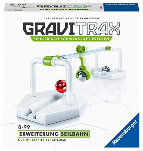 Ravensburger GraviTrax 26116 - GraviTrax Erweiterung Seilbahn - Ideales Zubehör für spektakuläre Kugelbahnen, Konstruktionsspielzeug für Kinder ab 8 Jahren von Ravensburger