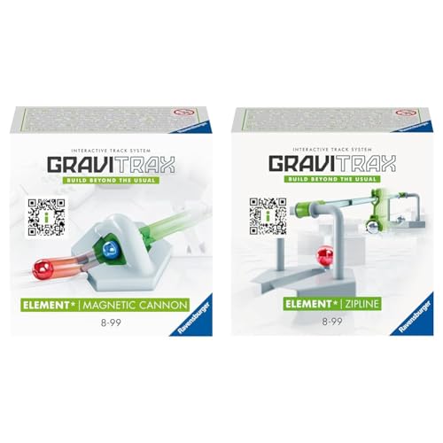 Ravensburger GraviTrax Element Magnetic Cannon 22413 & GraviTrax Element Zipline 27472 - GraviTrax Erweiterung für Deine Kugelbahn Ravensburger GraviTrax Element Magnetic Cannon 22413 & GraviTrax Element Zipline 27472 - GraviTrax Erweiterung für Deine Kugelbahn von Ravensburger