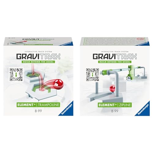 Ravensburger GraviTrax Element Trampolin 22417 & GraviTrax Element Zipline 27472 - GraviTrax Erweiterung von Ravensburger