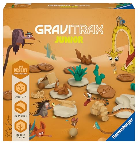 Ravensburger GraviTrax Junior Extension Desert - Erweiterbare Kugelbahn für Kinder, Murmelbahn überwiegend aus nachwachsenden Rohstoffen mit Lernspielzeug und Konstruktionsspielzeug ab 3 Jahren von Ravensburger