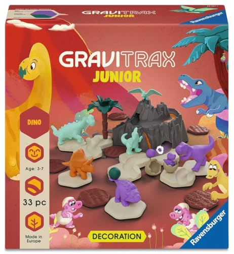 Ravensburger GraviTrax Junior Extension Dino 24587 - Kugelbahn ab 3 Jahre - Murmelbahn und Konstruktionsspielzeug für Kinder - Dino Geschenk für Jungen und Mädchen Ravensburger GraviTrax Junior Extension Dino 24587 - Kugelbahn ab 3 Jahre - Murmelbahn und Konstruktionsspielzeug für Kinder - Dino Geschenk für Jungen und Mädchen von Ravensburger