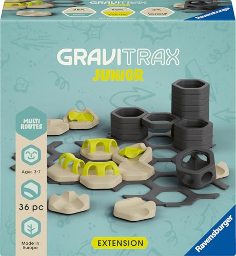 Ravensburger GraviTrax Junior Extension Multi Routes - Erweiterbare Kugelbahn für Kinder, Murmelbahn überwiegend aus nachwachsenden Rohstoffen mit Themenwelten, Konstruktionsspielzeug ab 3 Jahren Ravensburger GraviTrax Junior Extension Multi Routes - Erweiterbare Kugelbahn für Kinder, Murmelbahn überwiegend aus nachwachsenden Rohstoffen mit Themenwelten, Konstruktionsspielzeug ab 3 Jahren von Ravensburger