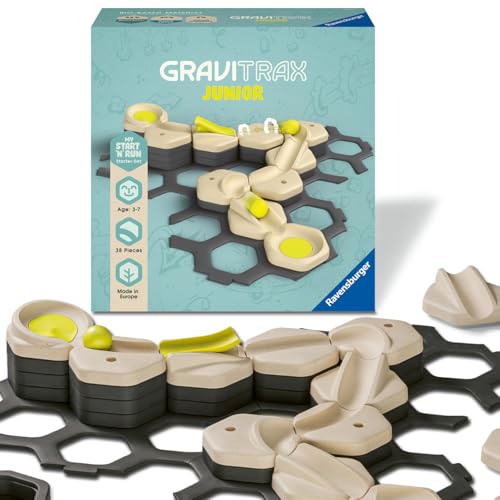 Ravensburger GraviTrax Junior Starter-Set S 27531 - Murmelbahn überwiegend aus nachwachsenden Rohstoffen mit Themenwelten, Lernspielzeug und Konstruktionsspielzeug für Jungs und Mädchen ab 3 Jahren von Ravensburger
