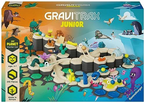 Ravensburger GraviTrax Junior Starter-Set XXL - Erweiterbare Kugelbahn für Kinder, Murmelbahn überwiegend aus nachwachsenden Rohstoffen mit, Lernspielzeug und Konstruktionsspielzeug ab 3 Jahren von Ravensburger