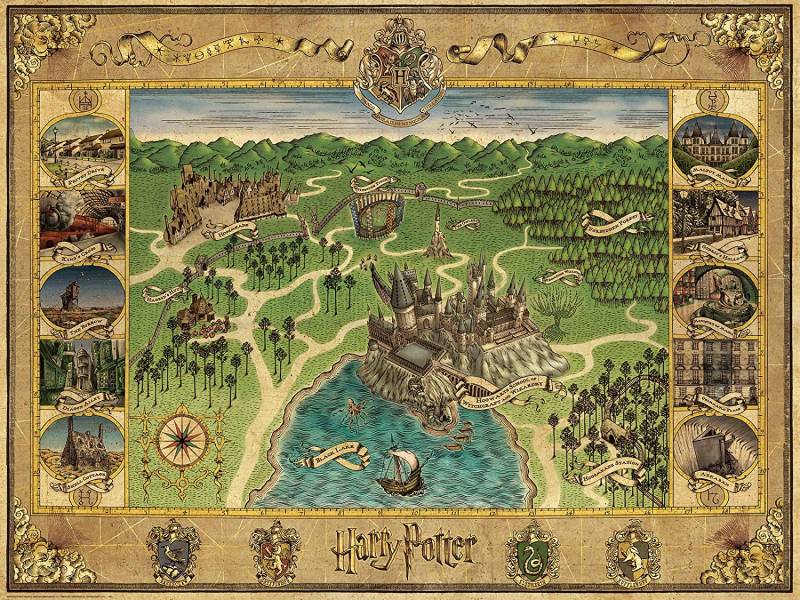 Ravensburger Harry Potter - Hogwarts Map 1500 Teile Puzzle Ravensburger-00720 von Ravensburger