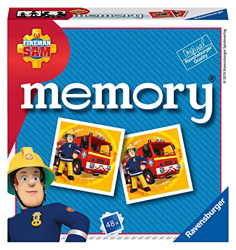 Ravensburger Italy, Fireman, Feuerwehrmann Sam Memory im Pocket-Format, 15 x 15 cm, Spiel, 24 Paare aus Karton, 48 Karten, für Kinder ab 4 Jahren, von 2 bis 8 Spielern, Mehrfarbig, 20531 8 von Ravensburger