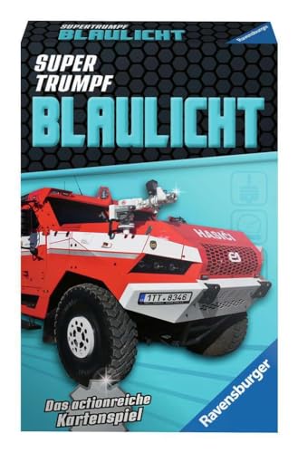 Ravensburger Kartenspiel, Supertrumpf Blaulicht 20686, Quartett und Trumpf-Spiel für Technik-Fans ab 7 Jahren Ravensburger Kartenspiel, Supertrumpf Blaulicht 20686, Quartett und Trumpf-Spiel für Technik-Fans ab 7 Jahren von Ravensburger