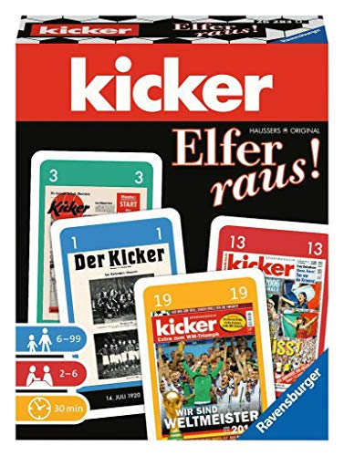 Ravensburger 26283 - kicker Elfer raus. - Spiel für Fußballfans, für Erwachsene und Kinder ab 6 Jahren, beliebter Kartenspiel-Klassiker im kickerDesign für 2-6 Spieler von Ravensburger Spiele