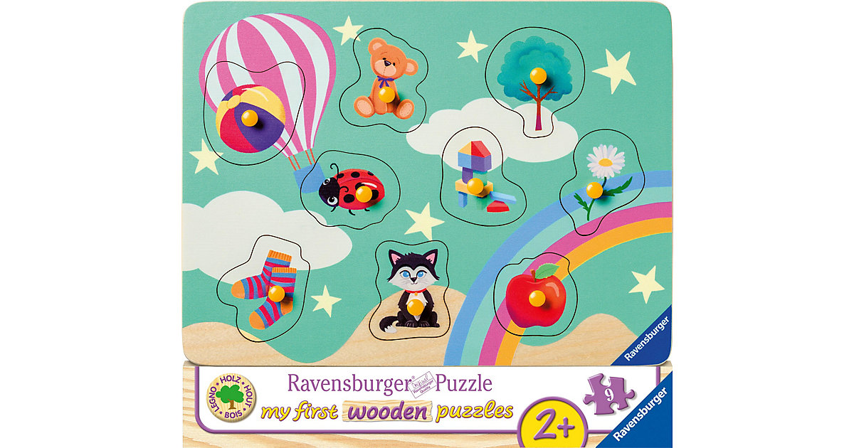 Ravensburger Kinderpuzzle - 03144 Meine ersten Dinge - my first wooden puzzle mit 9 Teilen - Puzzle Kinder ab 2 Jahren - Holzpuzzle  Kinder von Ravensburger