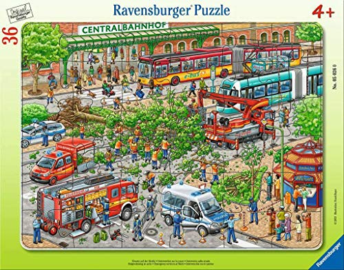 Ravensburger Kinderpuzzle - 05026 Einsatz auf der Straße - Rahmenpuzzle für Kinder ab 4 Jahren, mit 36 Teilen von Ravensburger