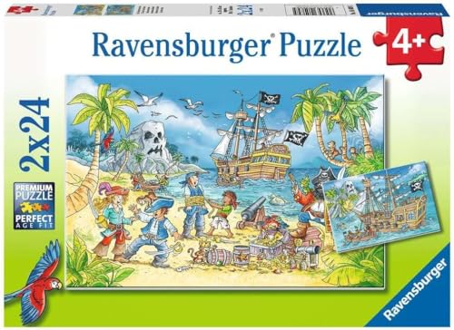 Ravensburger Kinderpuzzle - 05089 Die Abenteuerinsel - Puzzle für Kinder ab 4 Jahren, mit 2x24 Teilen von Ravensburger