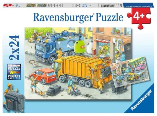 Ravensburger Kinderpuzzle - 05096 Müllabfuhr und Abschleppwagen - Puzzle für Kinder ab 4 Jahren, mit 2x24 Teilen Ravensburger Kinderpuzzle - 05096 Müllabfuhr und Abschleppwagen - Puzzle für Kinder ab 4 Jahren, mit 2x24 Teilen von Ravensburger
