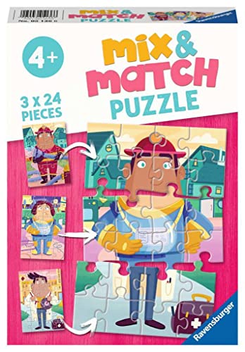 Ravensburger Kinderpuzzle - 05136 Mix&Match Meine liebsten Berufe - Puzzle für Kinder ab 4 Jahren, mit 3x24 Teilen Ravensburger Kinderpuzzle - 05136 Mix&Match Meine liebsten Berufe - Puzzle für Kinder ab 4 Jahren, mit 3x24 Teilen von Ravensburger