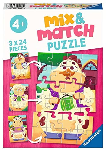 Ravensburger Kinderpuzzle - 05198 Mix&Match Meine Bauernhoffreunde - Puzzle für Kinder ab 4 Jahren, mit 3x24 Teilen Ravensburger Kinderpuzzle - 05198 Mix&Match Meine Bauernhoffreunde - Puzzle für Kinder ab 4 Jahren, mit 3x24 Teilen von Ravensburger