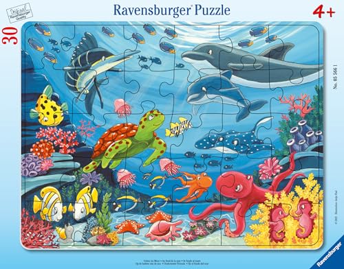 Ravensburger Kinderpuzzle - Unten im Meer - 30-48 Teile Rahmenpuzzle für Kinder ab 4 Jahren von Ravensburger