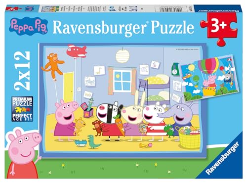 Ravensburger Kinderpuzzle 05574 - Peppas Abenteuer - 2x12 Teile Peppa Pig Puzzle für Kinder ab 3 Jahren von Ravensburger