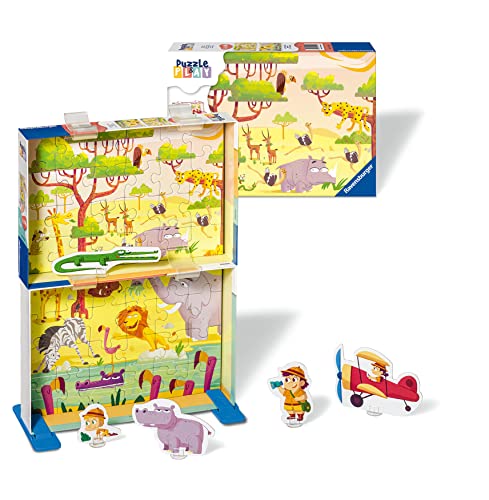 Ravensburger Kinderpuzzle Puzzle&Play 05594 - Safari-Zeit - 2x24 Teile Puzzle für Kinder ab 4 Jahren von Ravensburger