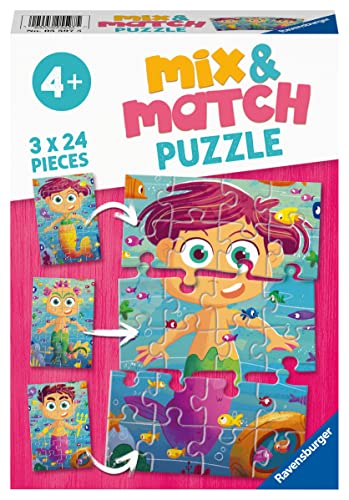 Ravensburger Kinderpuzzle - Meerjungfrauen und Seeungeheuer - 3x24 Teile Mix&Match Puzzle für Kinder ab 4 Jahre Ravensburger Kinderpuzzle - Meerjungfrauen und Seeungeheuer - 3x24 Teile Mix&Match Puzzle für Kinder ab 4 Jahre von Ravensburger