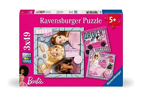Ravensburger Kinderpuzzle 05684 - Inspiriere die Welt! - 3x49 Teile Barbie Puzzle für Kinder ab 5 Jahren von Ravensburger