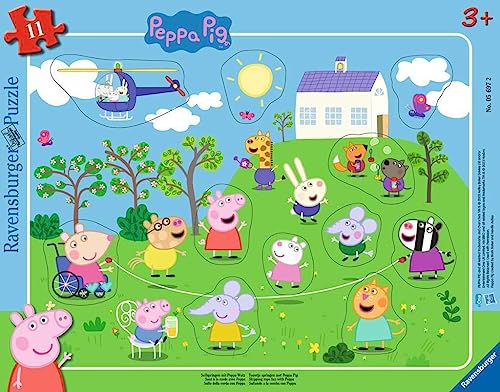 Ravensburger Kinderpuzzle 05697 - Seilspringen mit Peppa Wutz - 11 Teile Peppa Pig Rahmenpuzzle für Kinder ab 3 Jahren von Ravensburger