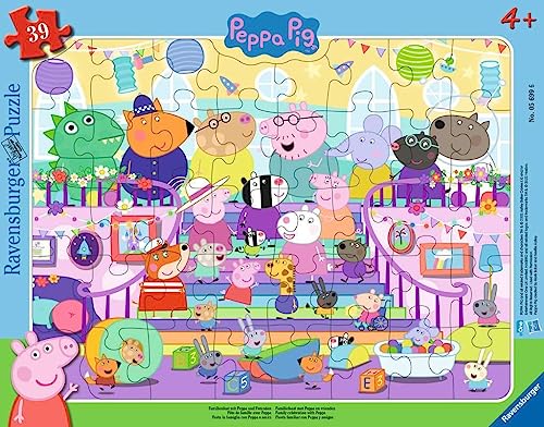 Ravensburger Kinderpuzzle 05699 - Familienfest mit Peppa und Freunden - 30-48 Teile Peppa Pig Rahmenpuzzle für Kinder ab 4 Jahren von Ravensburger