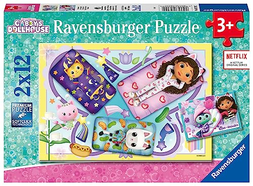 Ravensburger Kinderpuzzle 05709 - Gabby's Dollhouse - 2x12 Teile Gabby's Dollhouse Puzzle für Kinder ab 3 Jahren von Ravensburger
