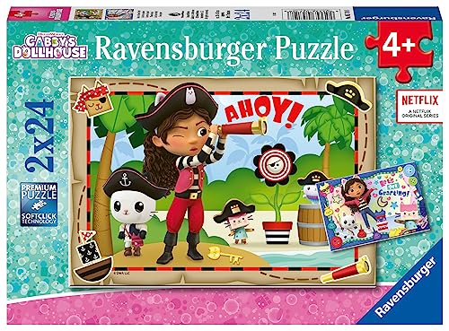 Ravensburger Kinderpuzzle 05710 - Gabby's Dollhouse - 2x24 Teile Gabby's Dollhouse Puzzle für Kinder ab 4 Jahren von Ravensburger