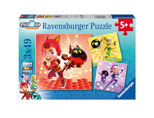 Ravensburger Kinderpuzzle 05727 - Matt, Jia und Emma - 3x49 Teile Petronix Puzzle für Kinder ab 5 Jahren von Ravensburger
