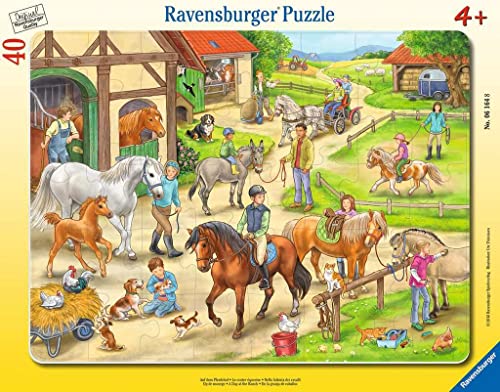 Ravensburger Kinderpuzzle - 06164 Auf dem Pferdehof - Rahmenpuzzle für Kinder ab 4 Jahren, mit 40 Teilen von Ravensburger