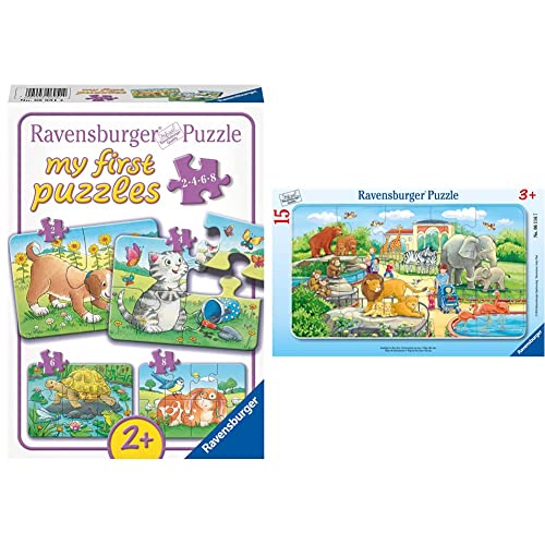 Ravensburger Kinderpuzzle - 06951 Niedliche Haustiere - ab 2 Jahren & Kinderpuzzle - 06116 Ausflug in den Zoo - Rahmenpuzzle für Kinder ab 3 Jahren, mit 15 Teilen Ravensburger Kinderpuzzle - 06951 Niedliche Haustiere - ab 2 Jahren & Kinderpuzzle - 06116 Ausflug in den Zoo - Rahmenpuzzle für Kinder ab 3 Jahren, mit 15 Teilen von Ravensburger