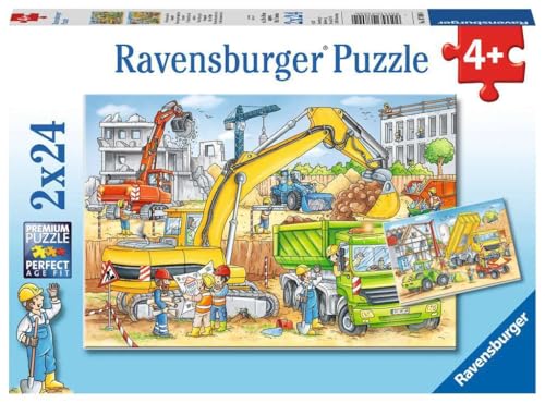 Ravensburger Kinderpuzzle - 07800 Viel zu tun auf der Baustelle - Puzzle für Kinder ab 4 Jahren, mit 2x24 Teilen Ravensburger Kinderpuzzle - 07800 Viel zu tun auf der Baustelle - Puzzle für Kinder ab 4 Jahren, mit 2x24 Teilen von Ravensburger