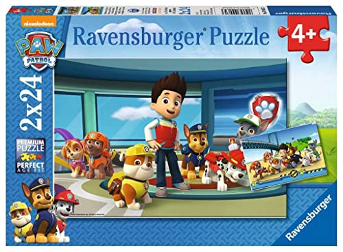 Ravensburger Kinderpuzzle - 09085 Hilfsbereite Spürnasen - Puzzle für Kinder ab 4 Jahren, Paw Patrol Puzzle mit 2x24 Teilen von Ravensburger