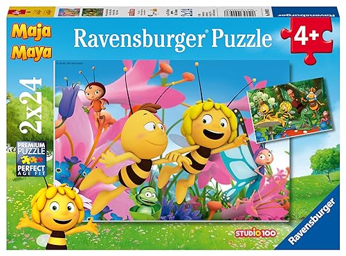Ravensburger Kinderpuzzle - 09093 Die kleine Biene Maja - Puzzle für Kinder ab 4 Jahren, Biene Maja Puzzle mit 2x24 Teilen von Ravensburger