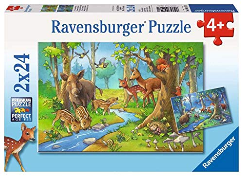 Ravensburger Kinderpuzzle - 09117 Tiere des Waldes - Puzzle für Kinder ab 4 Jahren, mit 2x24 Teilen von Ravensburger Kinderpuzzle