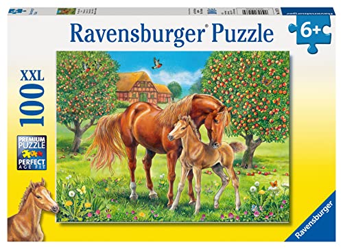 Ravensburger Kinderpuzzle - 10577 Pferdeglück auf der Wiese - Pferde-Puzzle für Kinder ab 6 Jahren, mit 100 Teilen im XXL-Format von Ravensburger