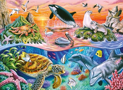 Ravensburger Kinderpuzzle - 10681 Bunter Ozean - Unterwasserwelt-Puzzle für Kinder ab 6 Jahren, mit 100 Teilen im XXL-Format von Ravensburger