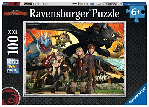 Ravensburger Kinderpuzzle - 10918 Dragons Drachenfreunde - Dragons-Puzzle für Kinder ab 6 Jahren, mit 100 Teilen im XXL-Format von Ravensburger
