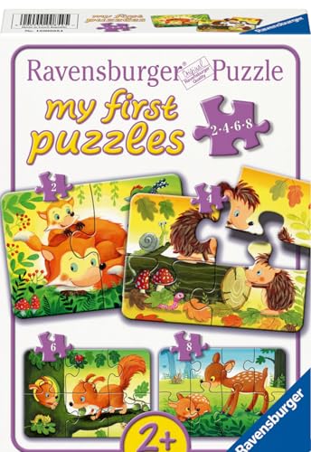 Ravensburger Kinderpuzzle - 12000854 Kleine Tierfamilien - 2,4,6,8 Teile Puzzle für Kinder ab 2 Jahren von Ravensburger