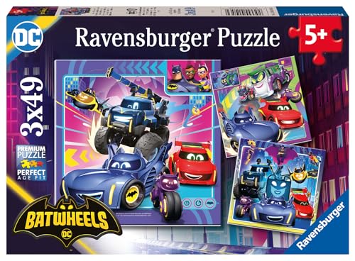 Ravensburger Kinderpuzzle 12001056 - An alle Batwheels! - 3x49 Teile Batwheels Puzzle für Kinder ab 5 Jahren von Ravensburger