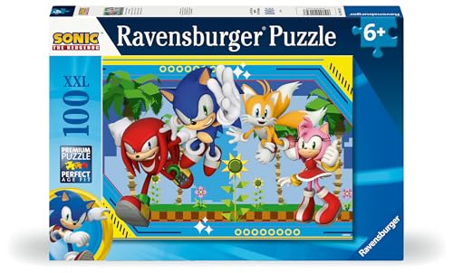 Ravensburger Kinderpuzzle 12001134 - Nichts kann Sonic aufhalten - 100 Teile XXL Sonic Puzzle für Kinder ab 6 Jahren von Ravensburger
