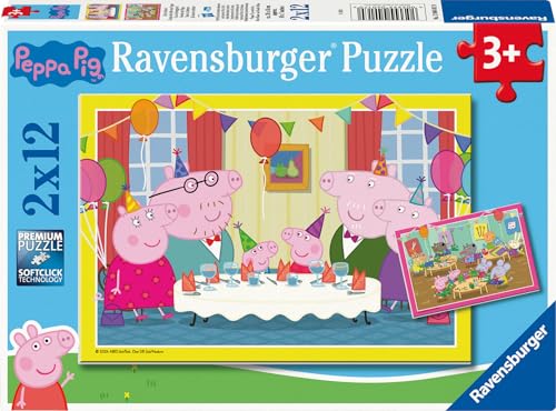 Ravensburger Kinderpuzzle 12004017 - Zeit zu feiern! - 2x12 Teile Peppa Pig Puzzle für Kinder ab 3 Jahren von Ravensburger