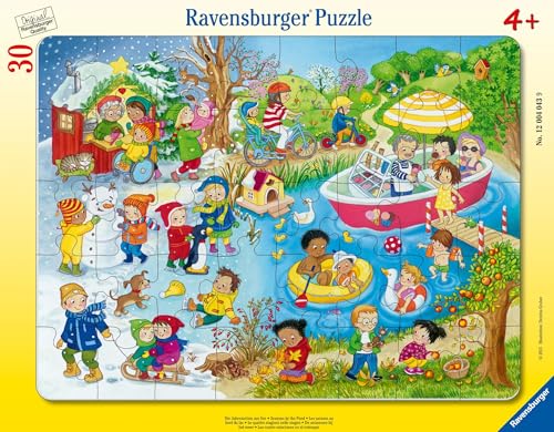 Ravensburger Kinderpuzzle - 12004043 Die Jahreszeiten am See - Rahmenpuzzle für Kinder ab 4 Jahren, mit 40 Teilen von Ravensburger