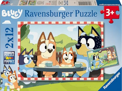 Ravensburger Kinderpuzzle - 12004111 Bluey - Puzzle für Kinder ab 3 Jahren, mit 2x12 Teilen von Ravensburger