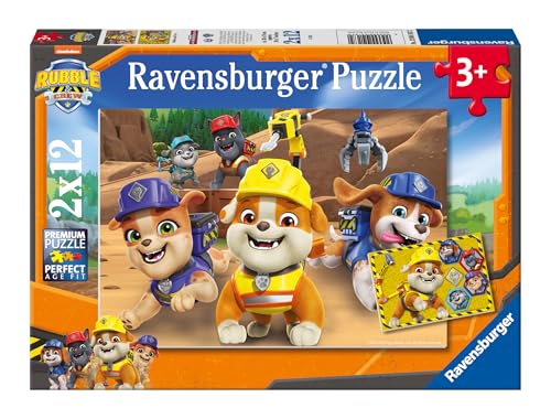 Ravensburger Kinderpuzzle - 12004167 Rubble & Crew - Puzzle für Kinder ab 3 Jahren, mit 2x12 Teilen von Ravensburger